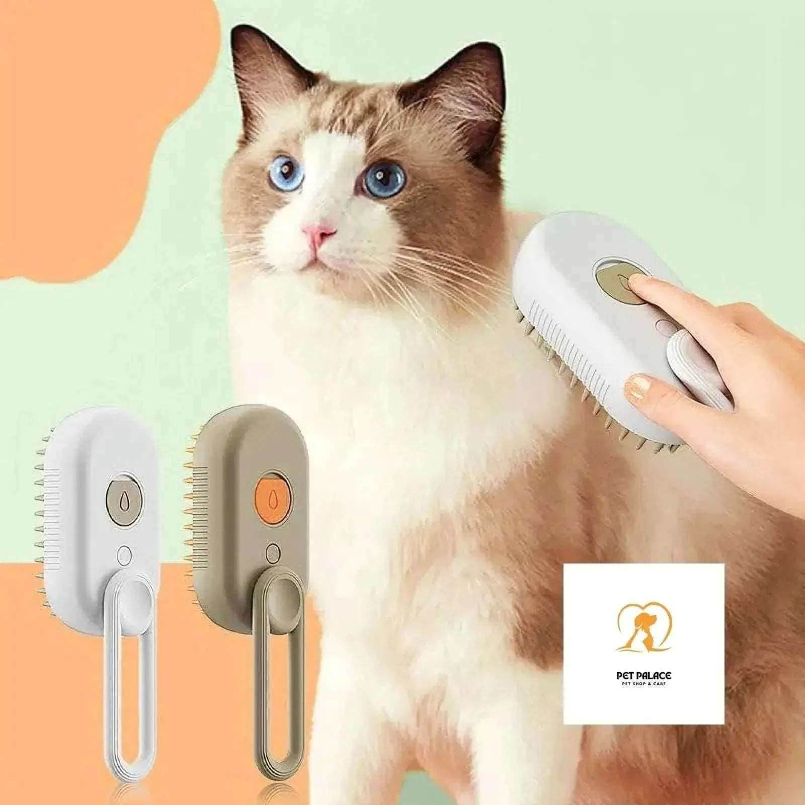Cat Dog Pet Grooming Comb with Electric Spray Water Steam Soft Silicone Brush Kitten Pet Bath Brush Massage Pet Hair Remover - Pet palace shop
