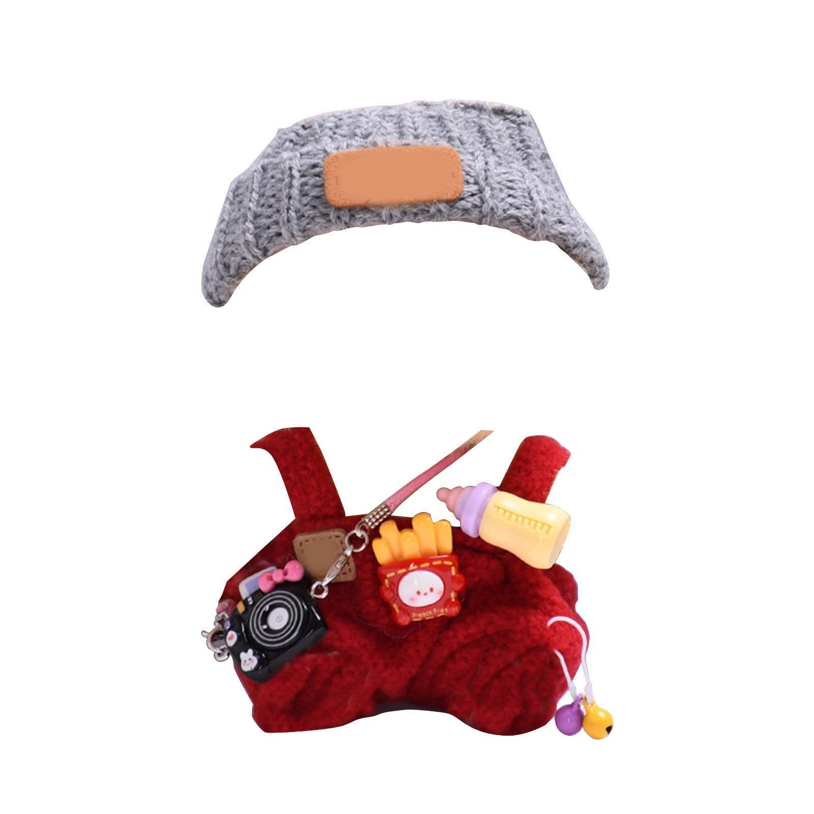 17cm Clothes Set for Dog NO Doll , Hat and Dress Set for dogs Accessories Suit, Cute Outfit for Labubu Dress up Purple