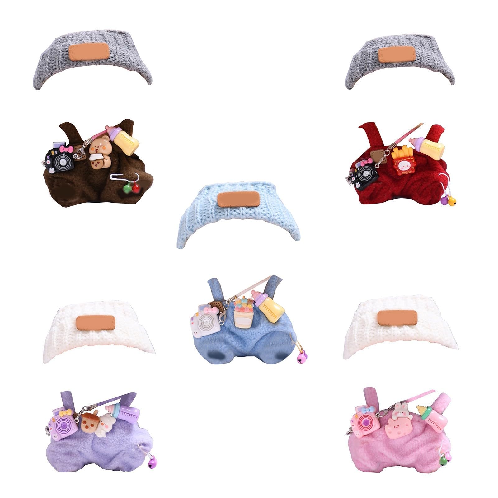 17cm Clothes Set for Dog NO Doll , Hat and Dress Set for dogs Accessories Suit, Cute Outfit for Labubu Dress up Purple