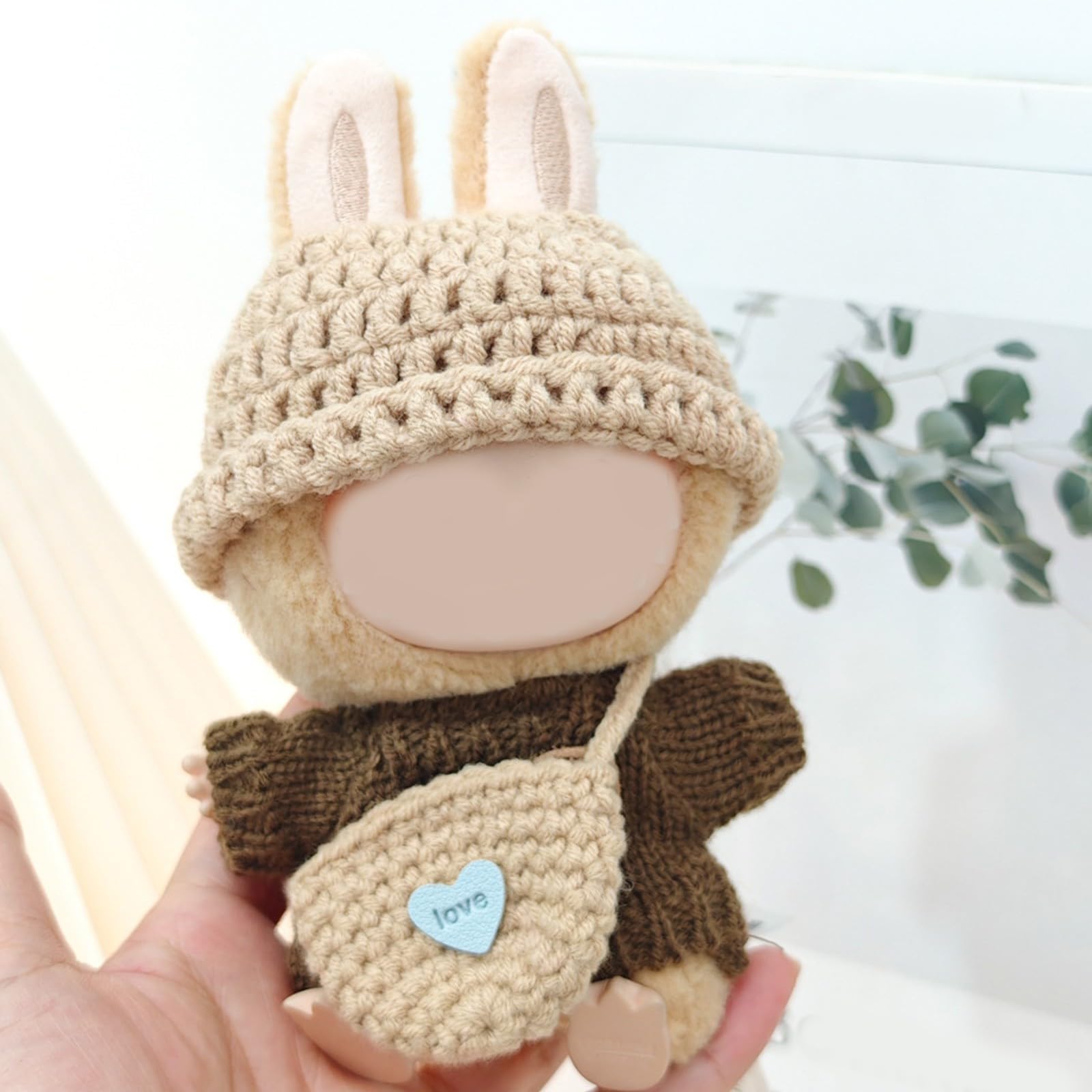 17cm Clothes Set for Dog NO Doll , Hat and Dress Set for dogs Accessories Suit, Cute Outfit for Labubu Dress up Purple