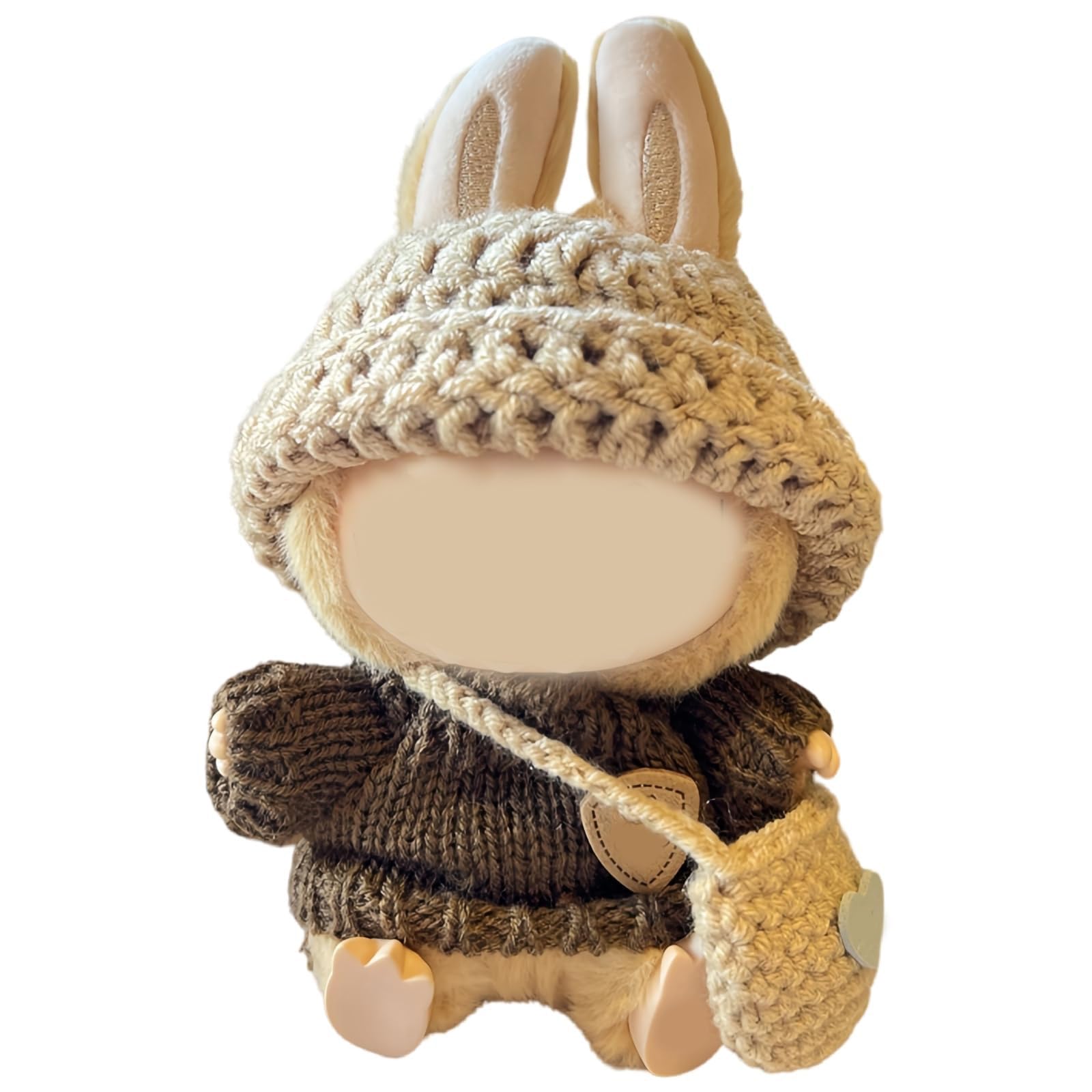 17cm Clothes Set for Dog NO Doll , Hat and Dress Set for dogs Accessories Suit, Cute Outfit for Labubu Dress up Purple