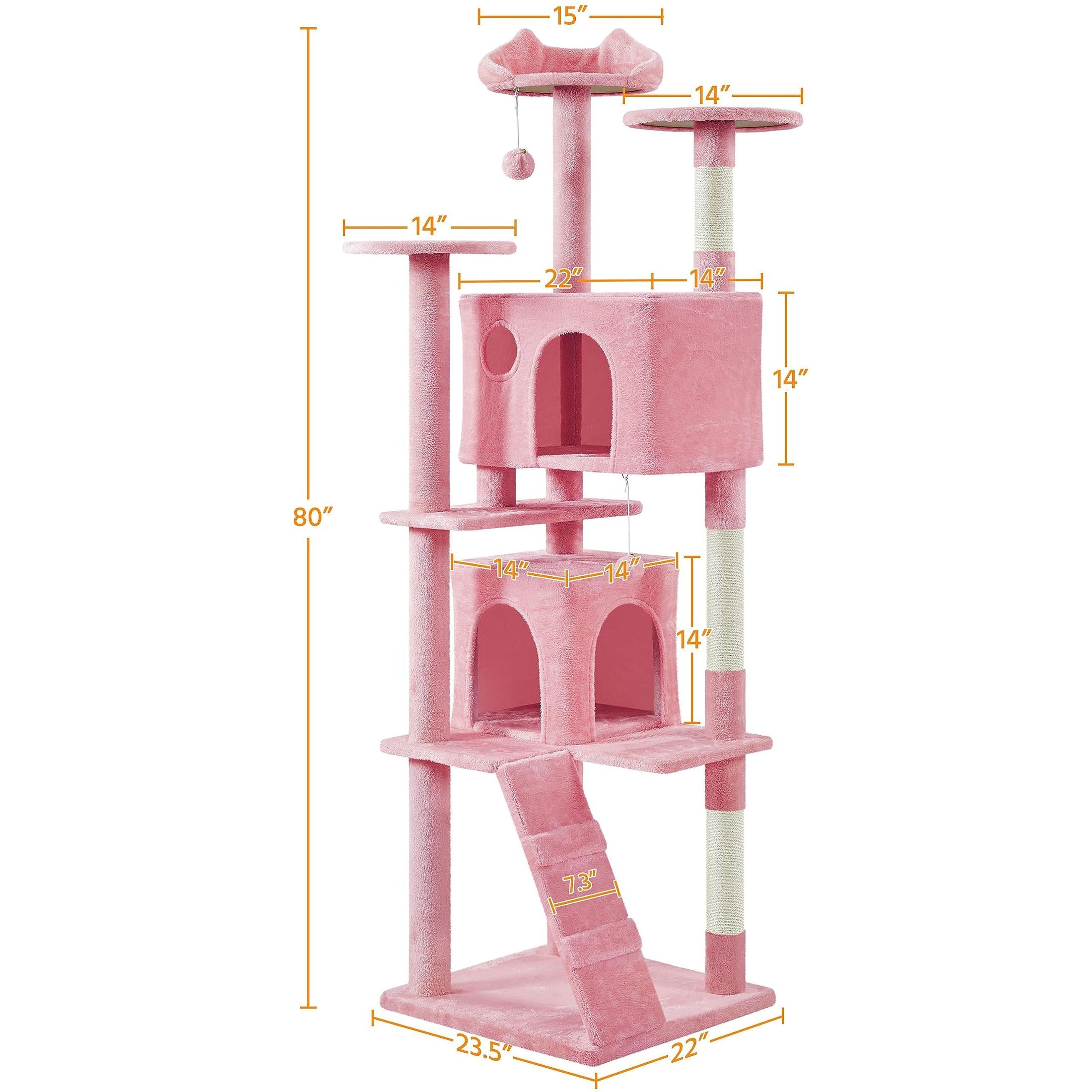 Yaheetech 54in Cat Tree Tower Condo Furniture Scratch Post for Kittens Pet House Play