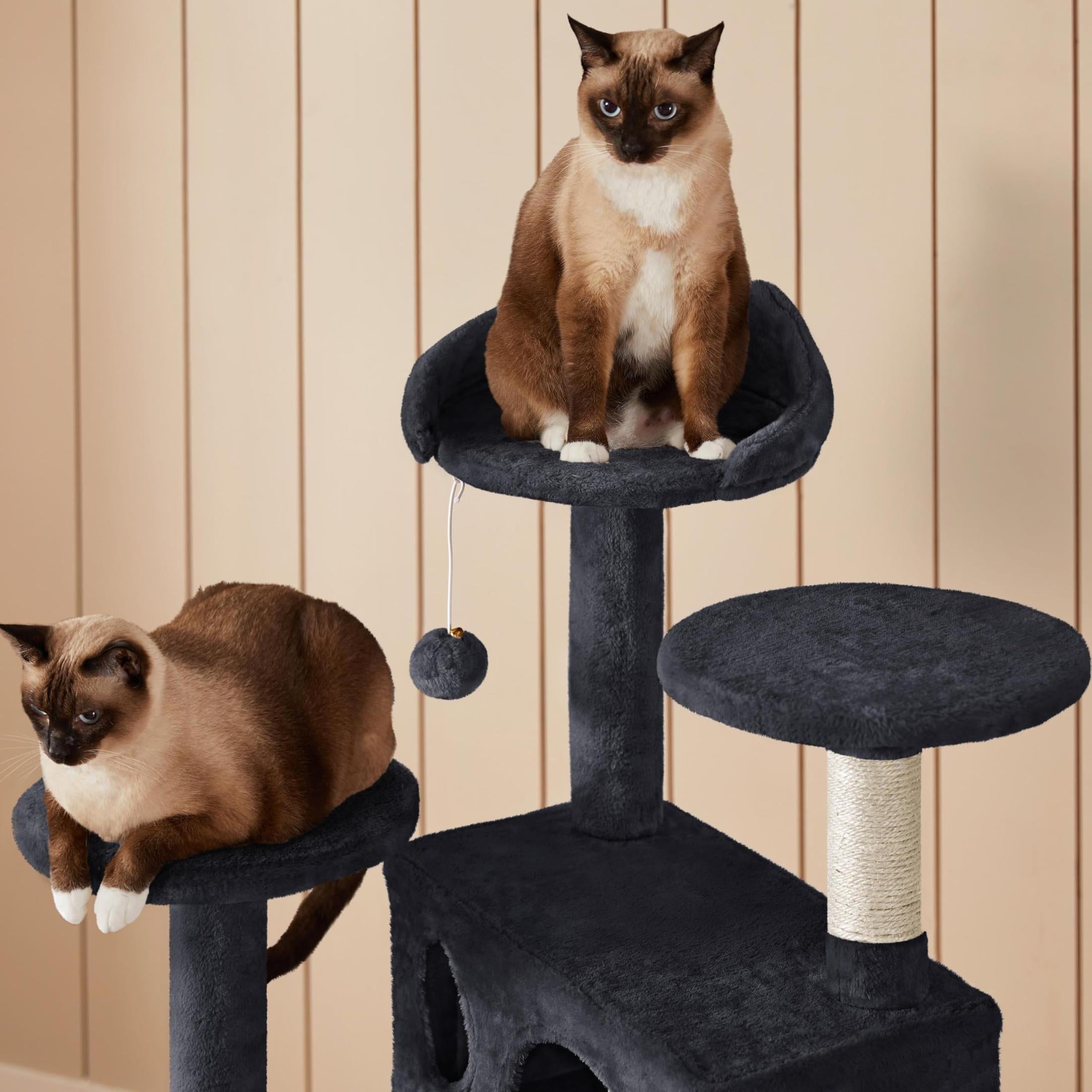 Yaheetech 54in Cat Tree Tower Condo Furniture Scratch Post for Kittens Pet House Play