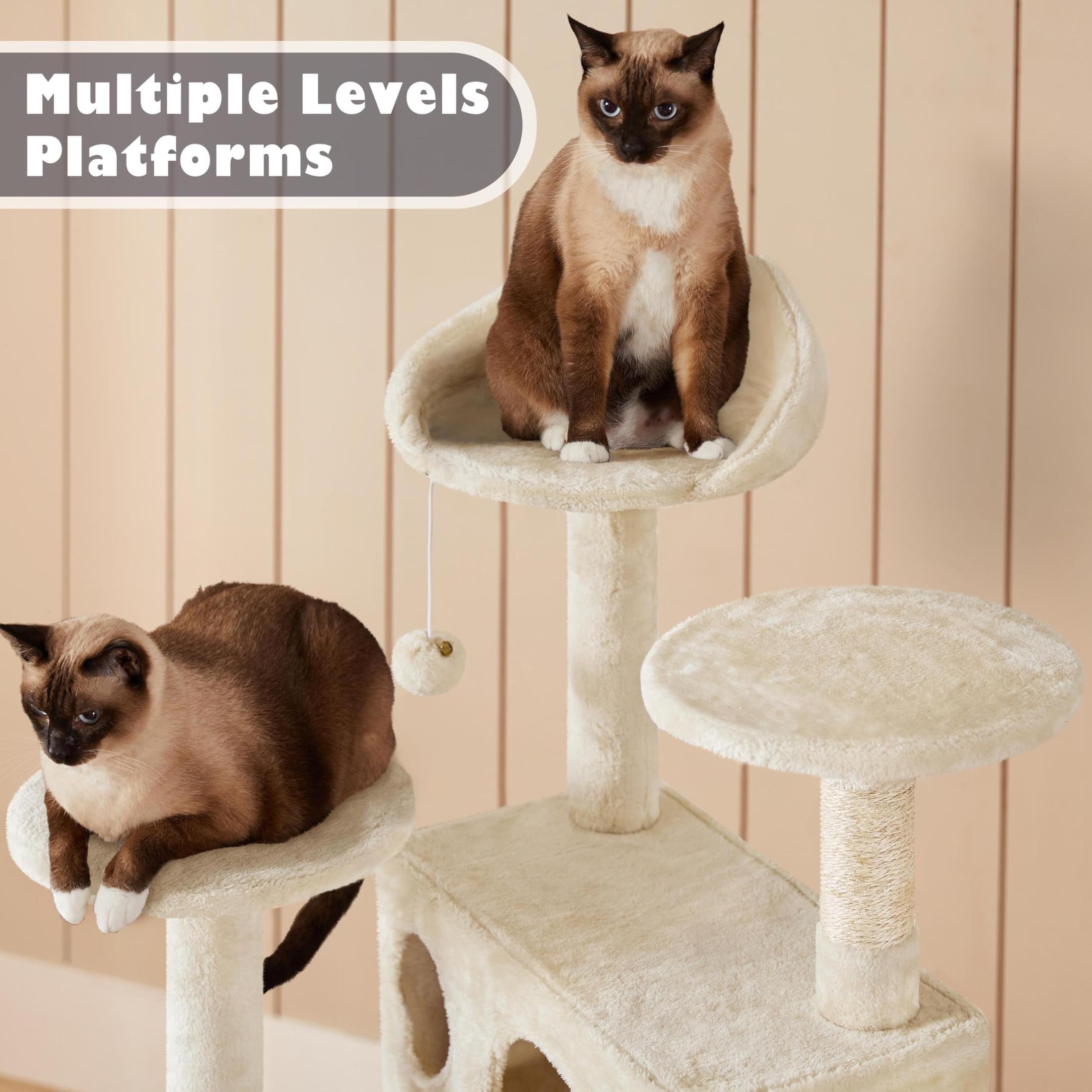 Yaheetech 54in Cat Tree Tower Condo Furniture Scratch Post for Kittens Pet House Play