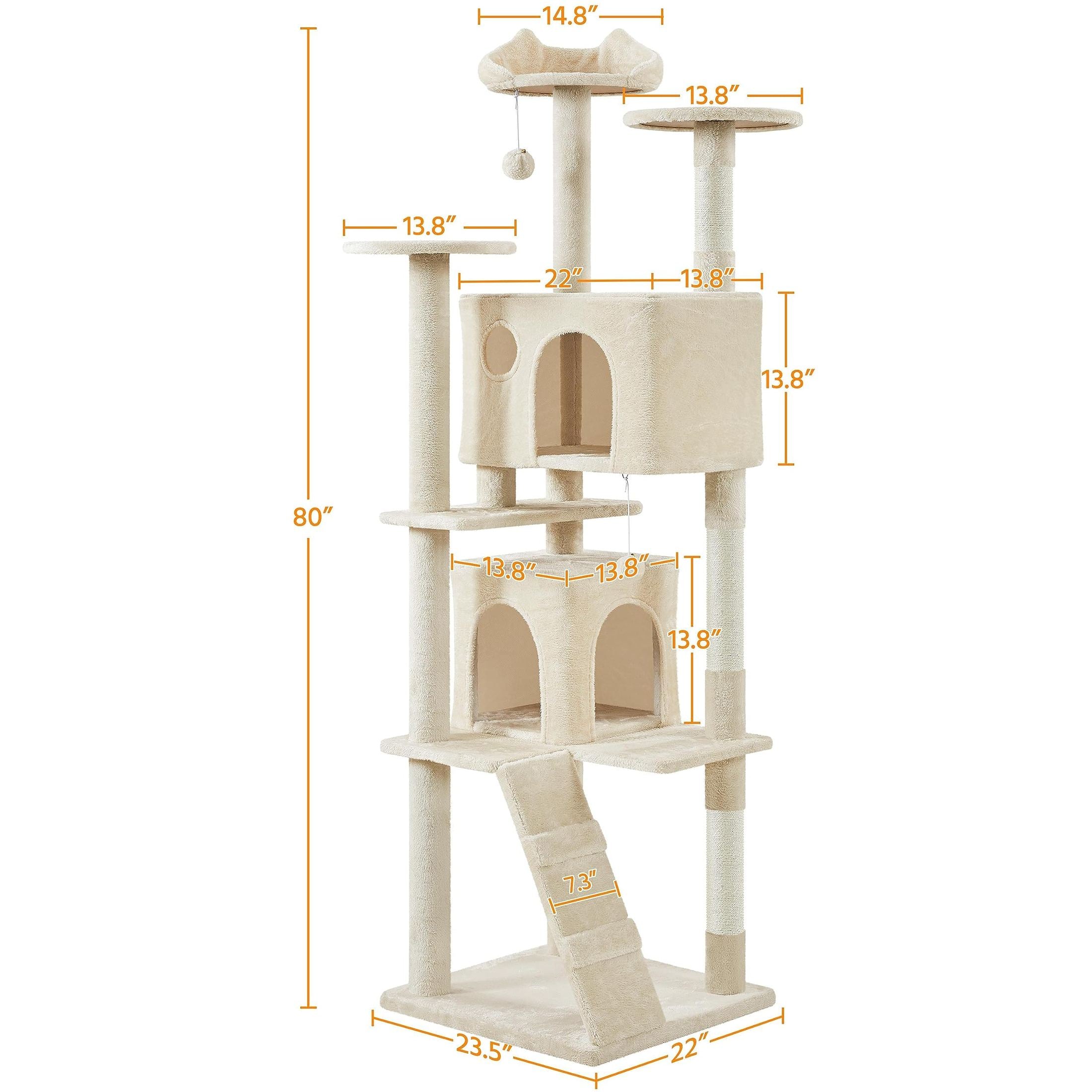 Yaheetech 54in Cat Tree Tower Condo Furniture Scratch Post for Kittens Pet House Play
