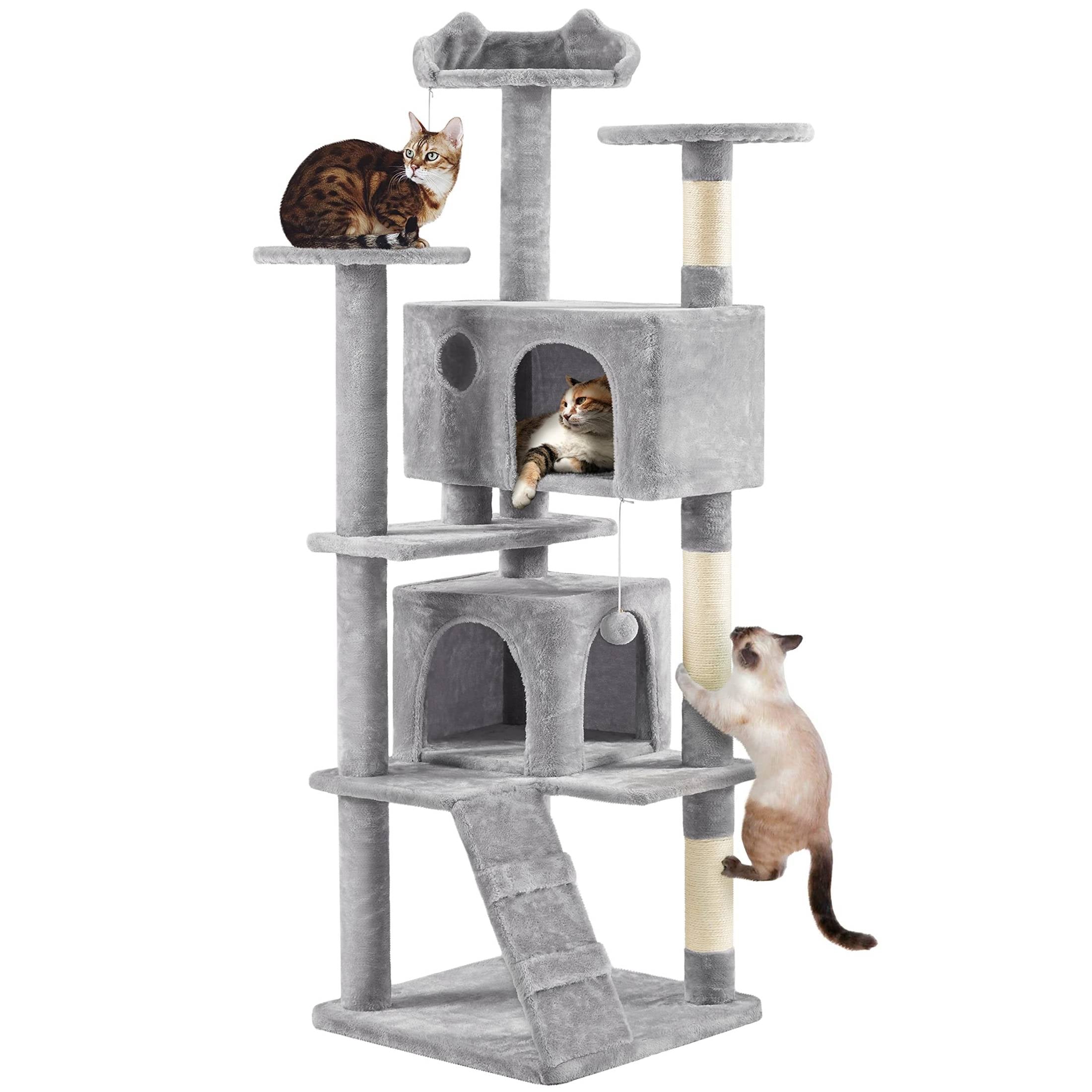 Yaheetech 54in Cat Tree Tower Condo Furniture Scratch Post for Kittens Pet House Play