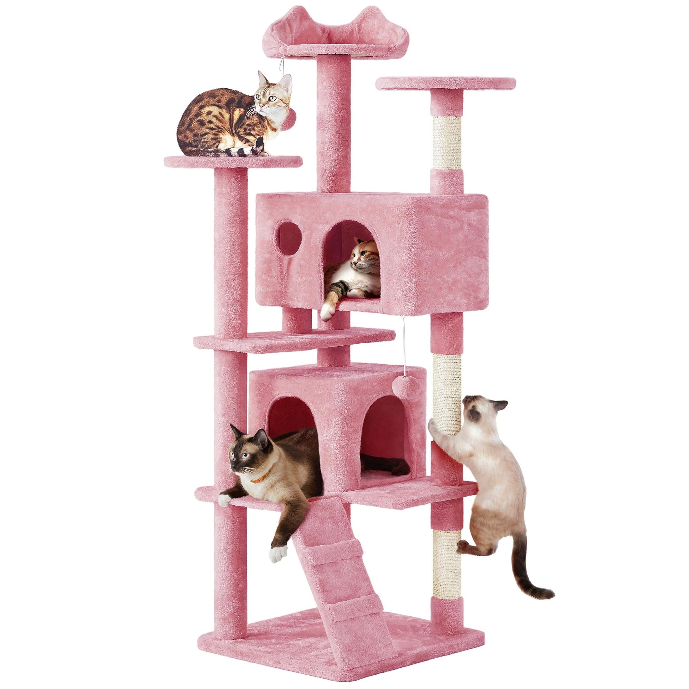 Yaheetech 54in Cat Tree Tower Condo Furniture Scratch Post for Kittens Pet House Play