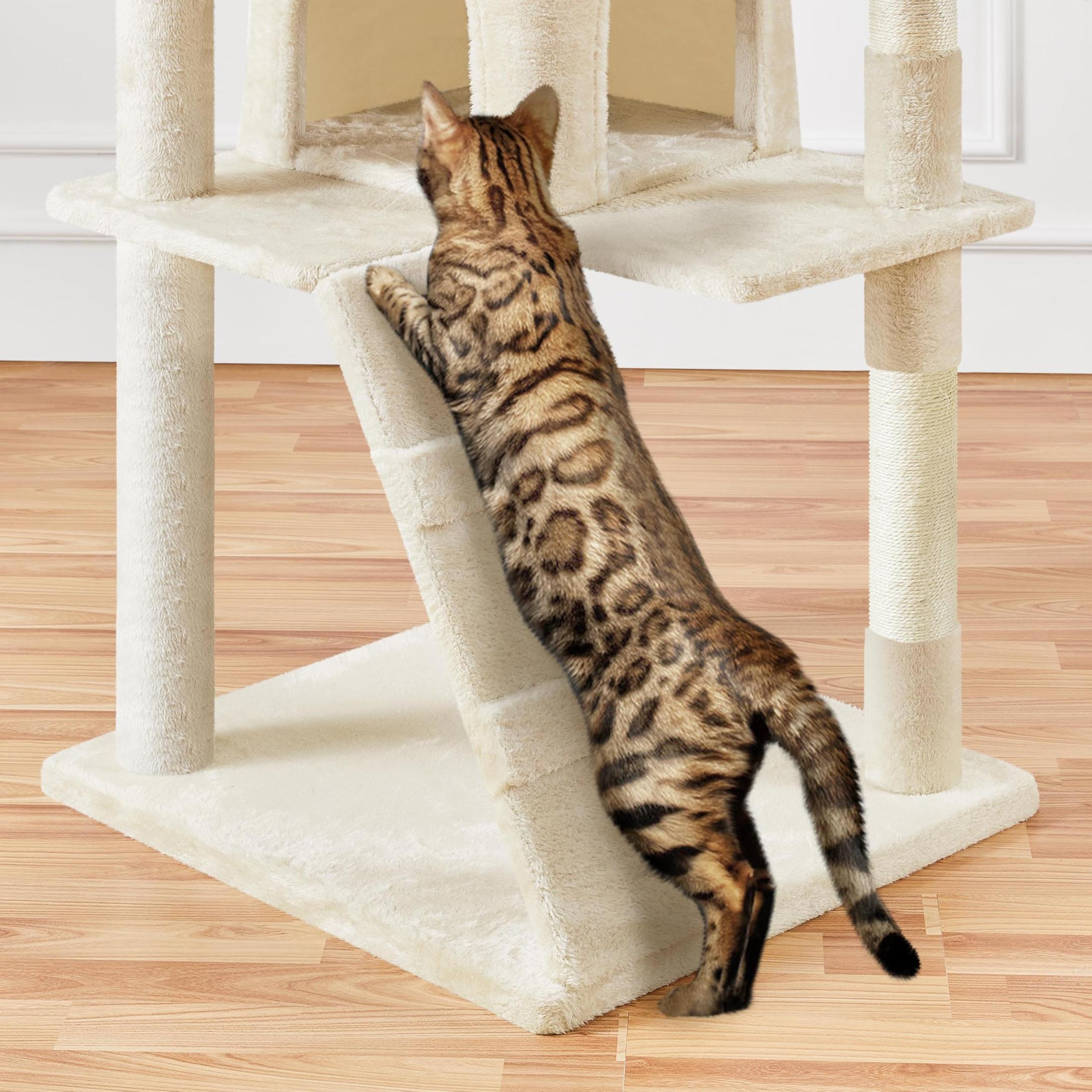 Yaheetech 54in Cat Tree Tower Condo Furniture Scratch Post for Kittens Pet House Play