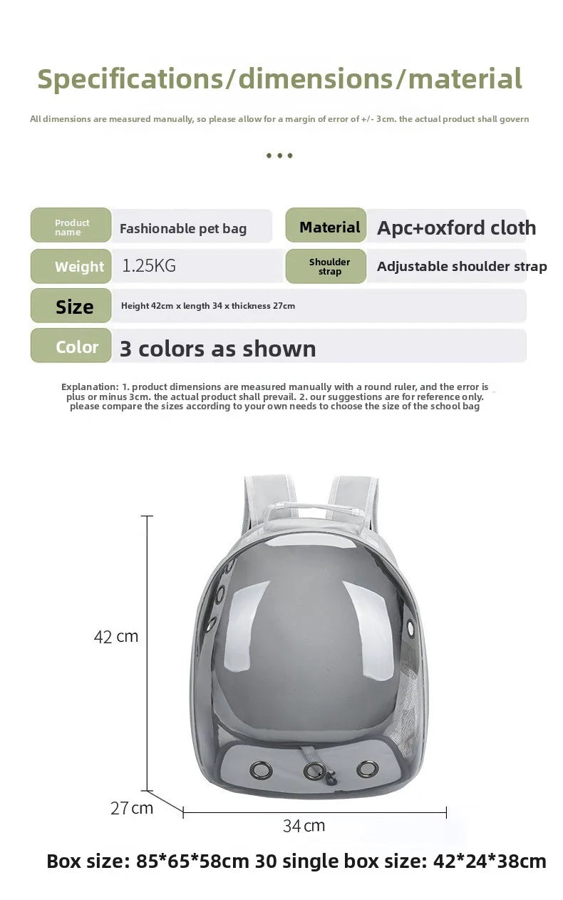 Portable Cat Bag Convenient for Outdoor Travel with Small Dog Universal Backpack