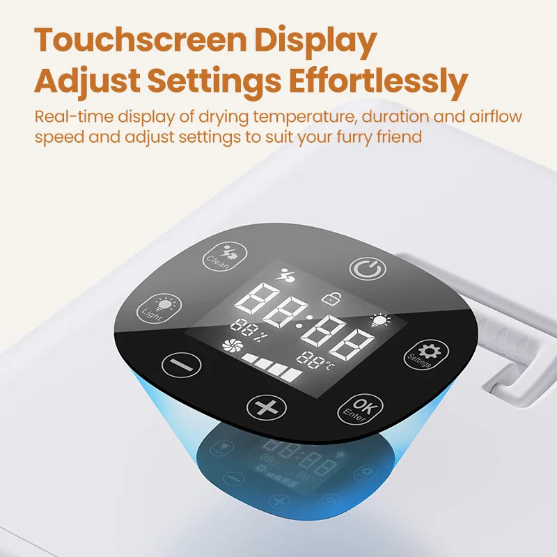 مجفف شعر الحيوانات الأليفة الأوتوماتيكي القابل للطي - صندوق مجفف شعر القطط الاحترافي
