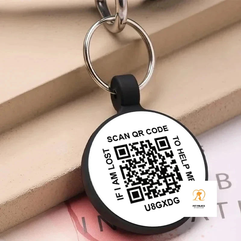Silent Silicone QR Code Pet ID Tags Dog Tags - Pet Online Profile - Scan QR Receive Instant Pet Location Alert Email for Collar Pet palace shop